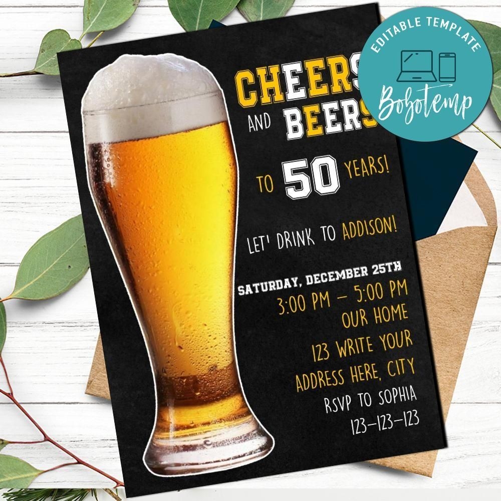 Beer Invitation Template To Print At Home Bobotemp