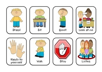 Behaviour Cards Visual Cues By Little Miss Cupcake TPT