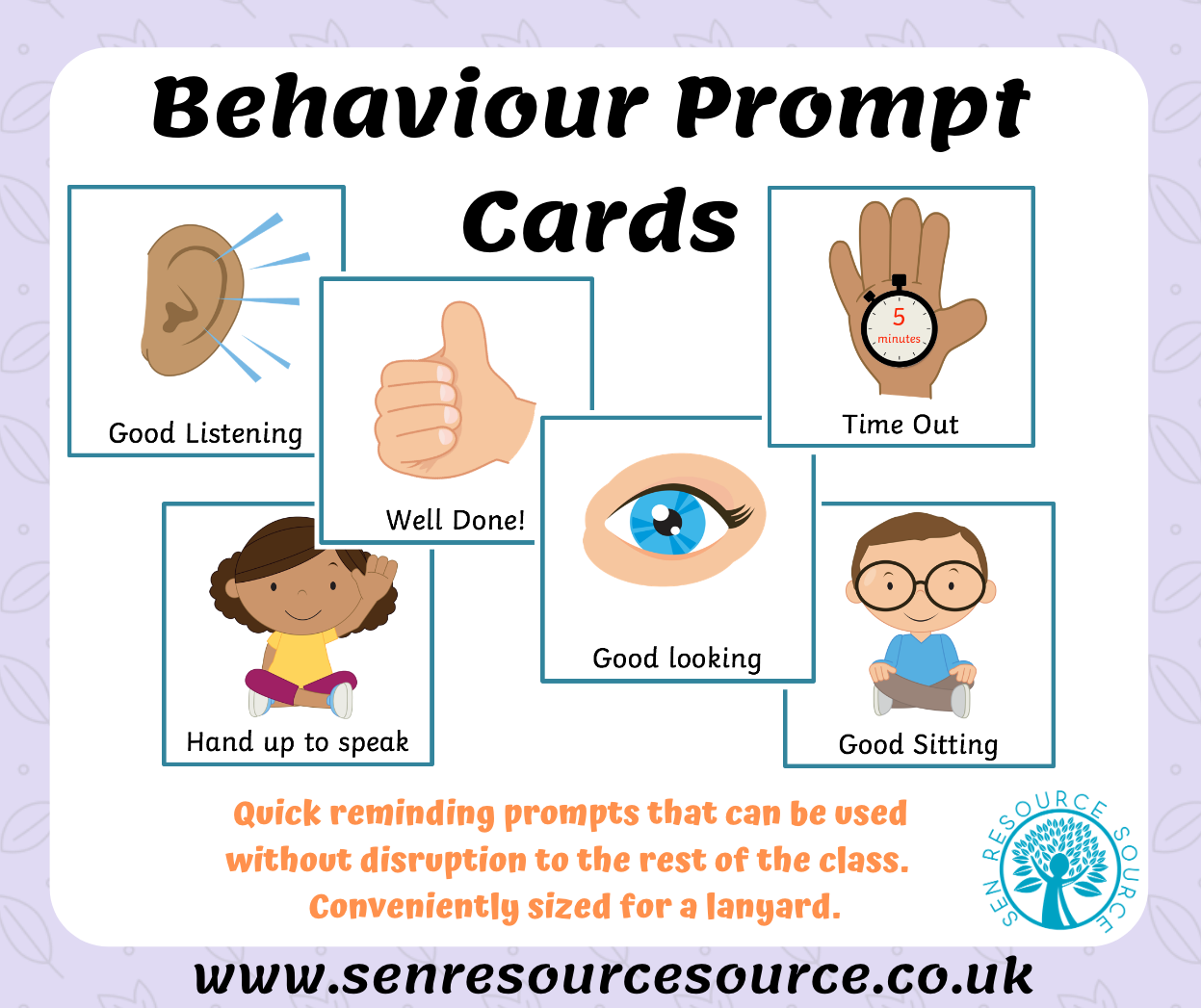 Behaviour Prompt Cards SEN Resource Source