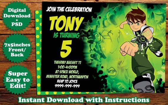 Ben 10 Invitation Template Free Printable Free Templates Printable
