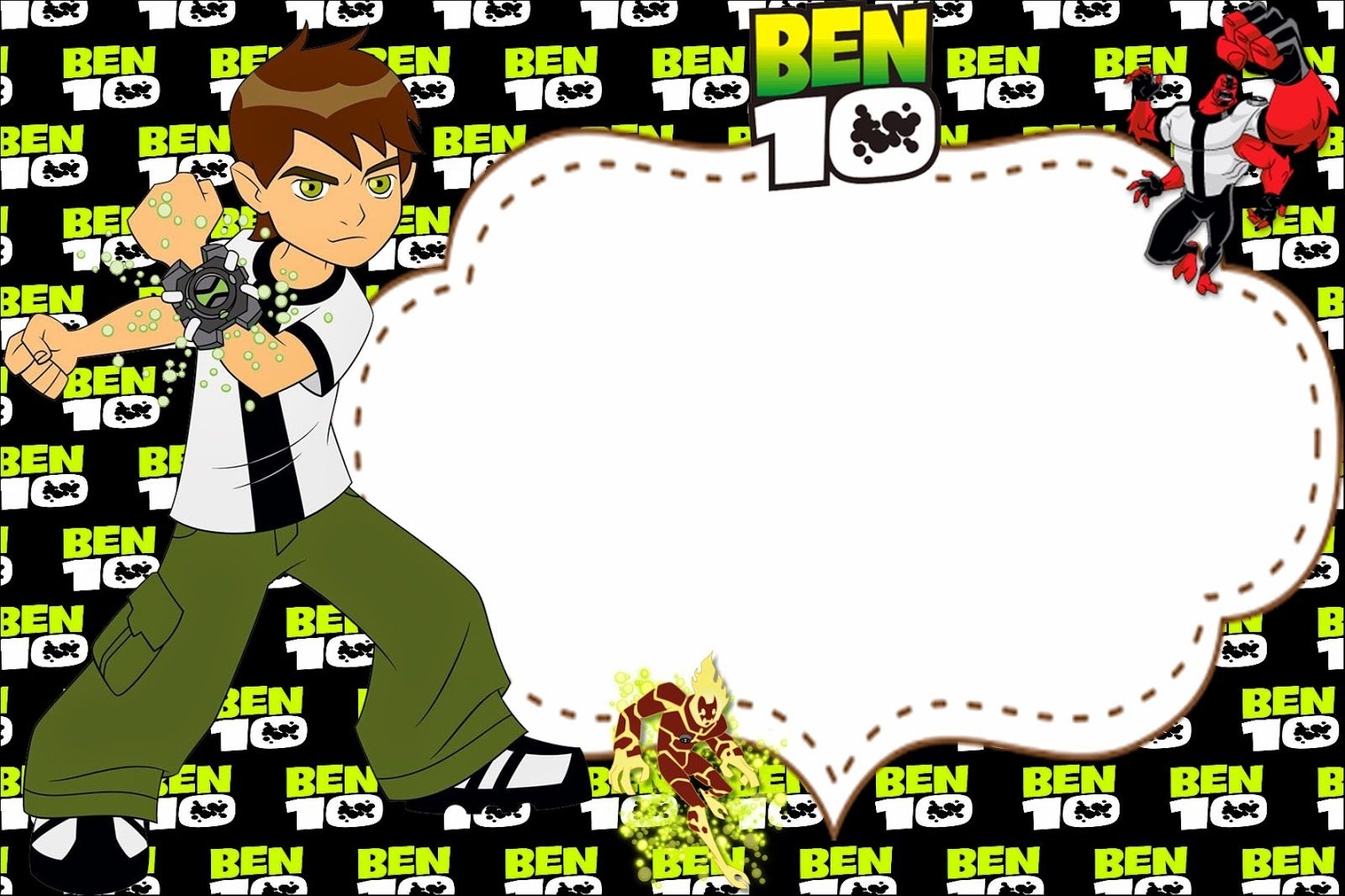 ben 10 invitation template