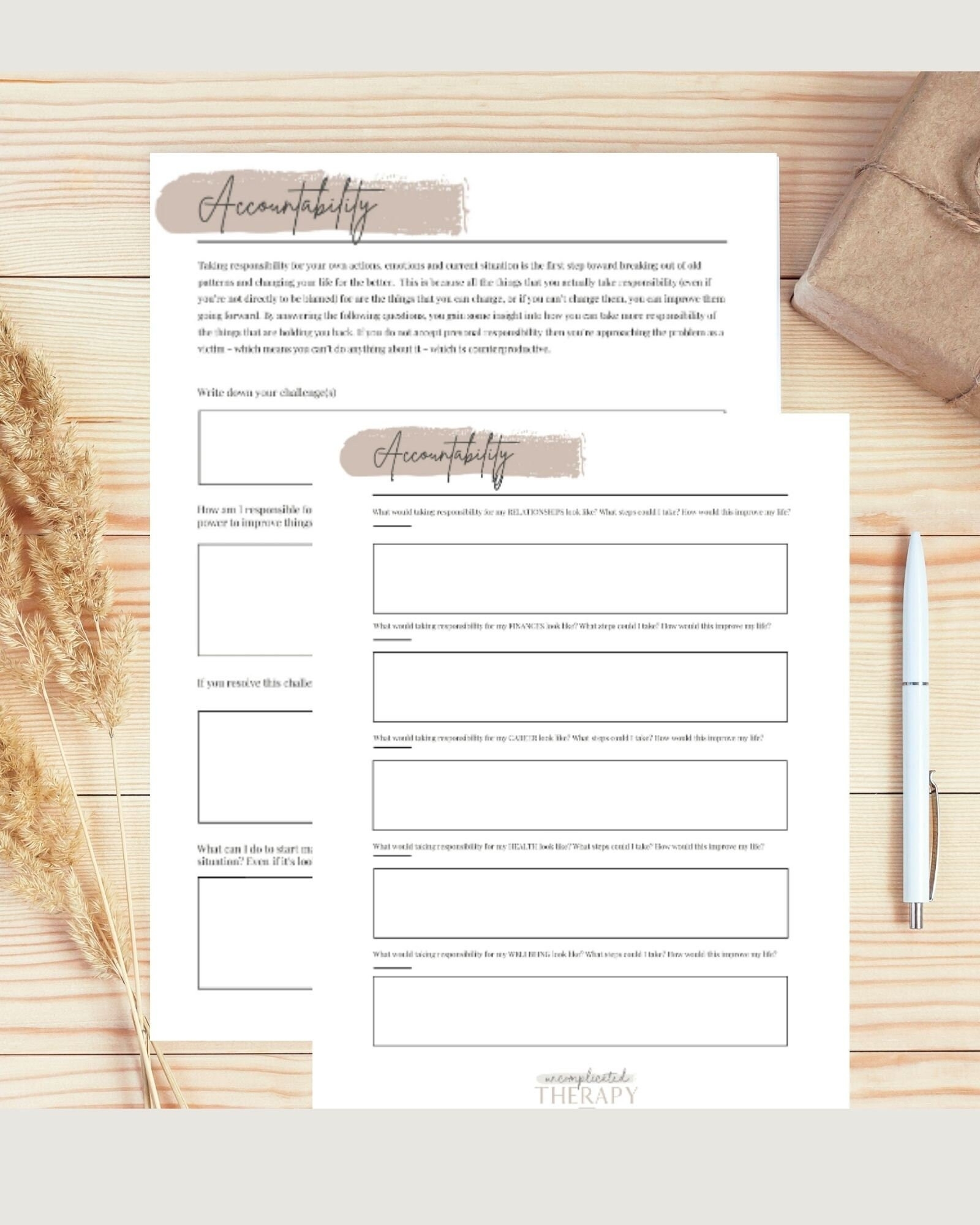 accountability worksheets