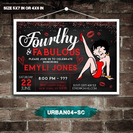 Betty Boop Invitation Betty Boop Birthday Party Betty Boop Birthday