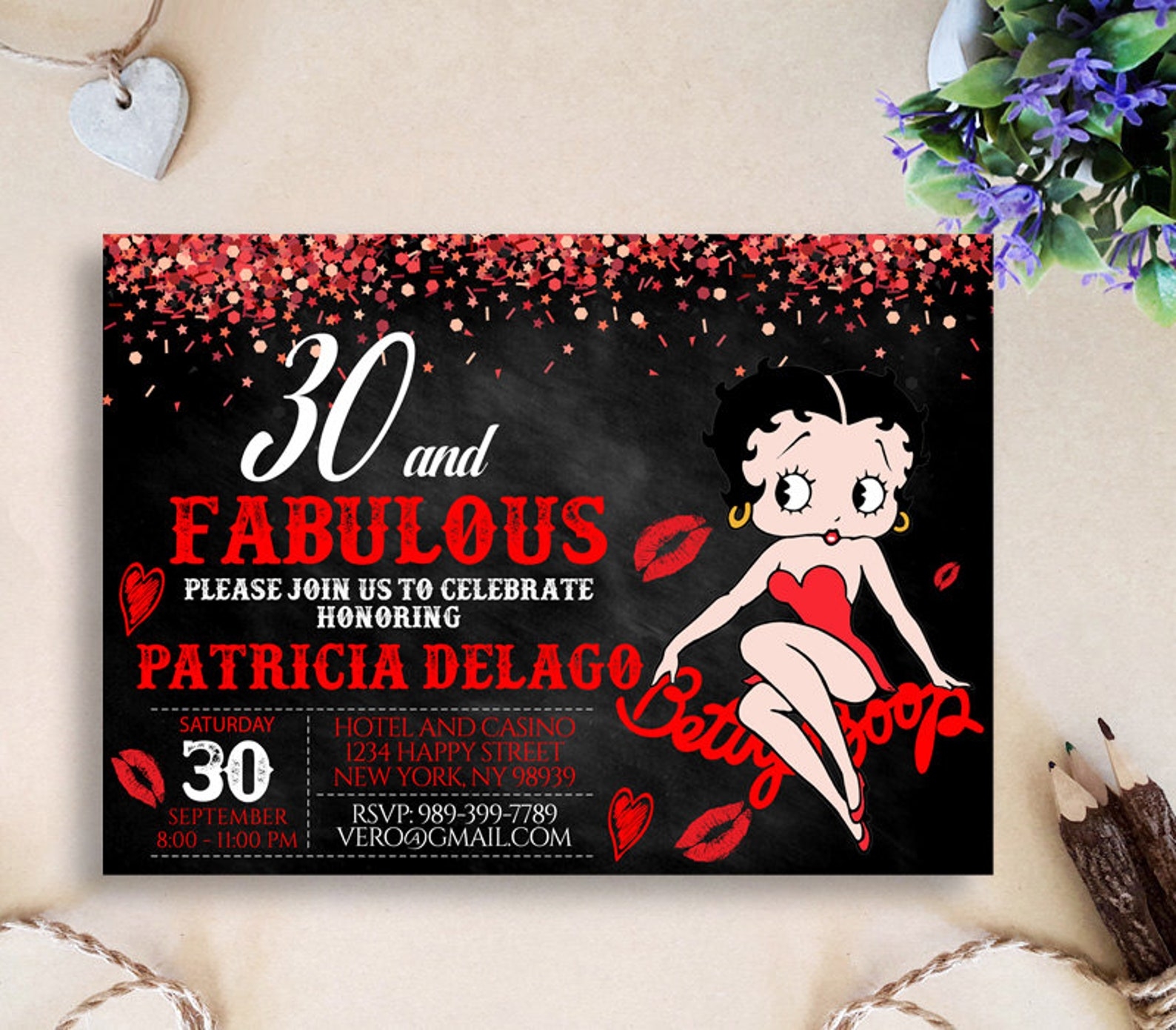 betty boop invitation template