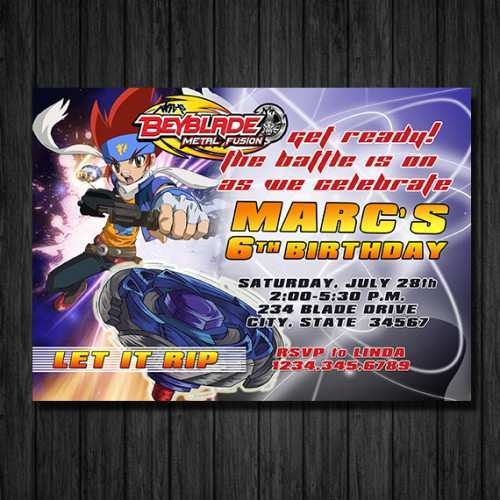 Beyblade Birthday Invitation Template Cards Design Templates