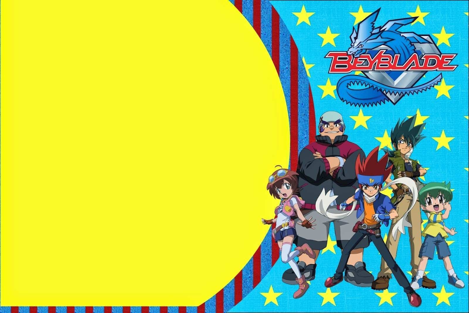 beyblade birthday party invitation template