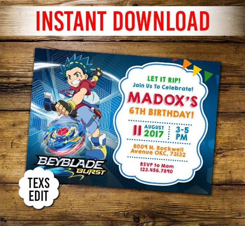 beyblade invitation template free