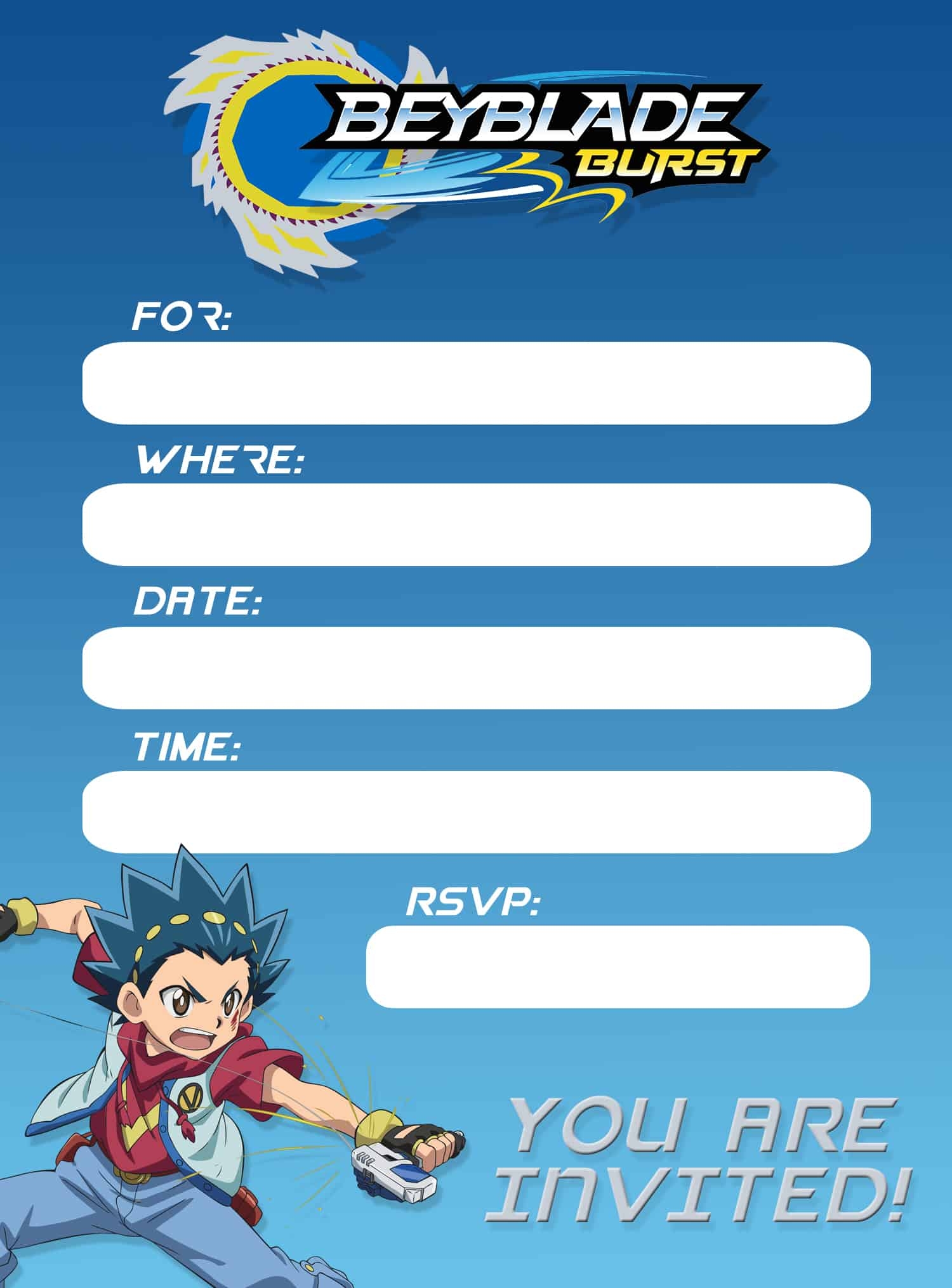 Beyblade Party Invitation Party With Unicorns Beyblade Roblox 