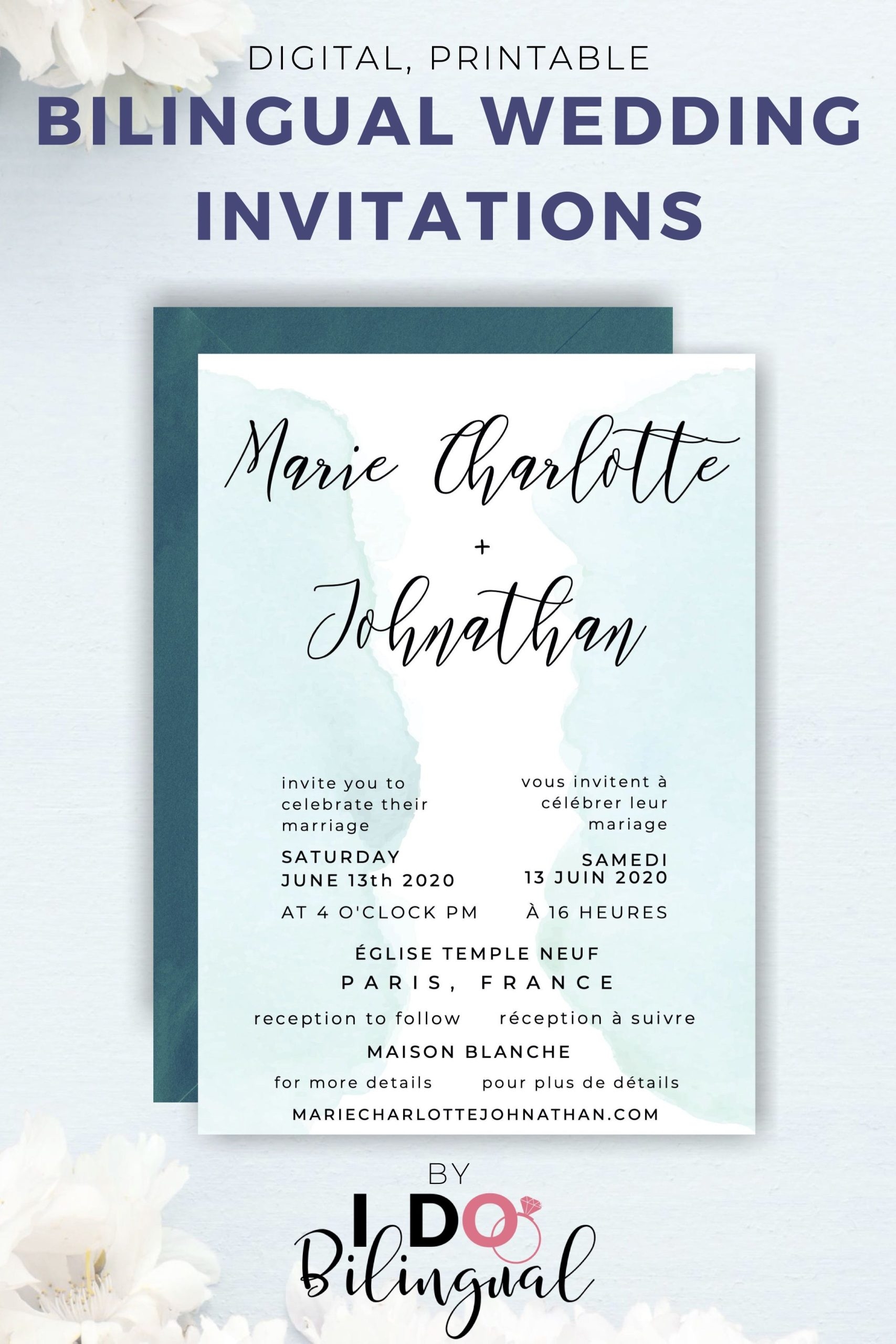 Bilingual Wedding Invitation Templates Jenniemarieweddings