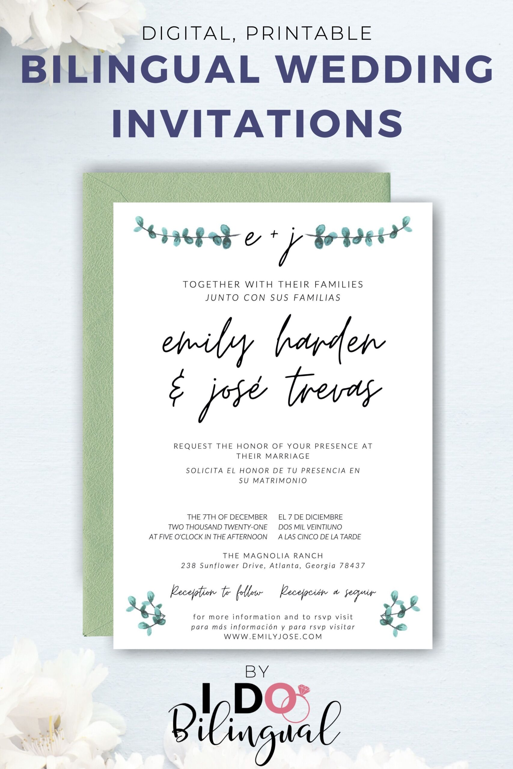 bilingual wedding invitation templates