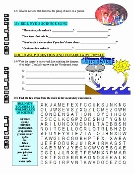 Bill Nye Water Cycle Worksheet Fresh Bill Nye The Science Guy Water 