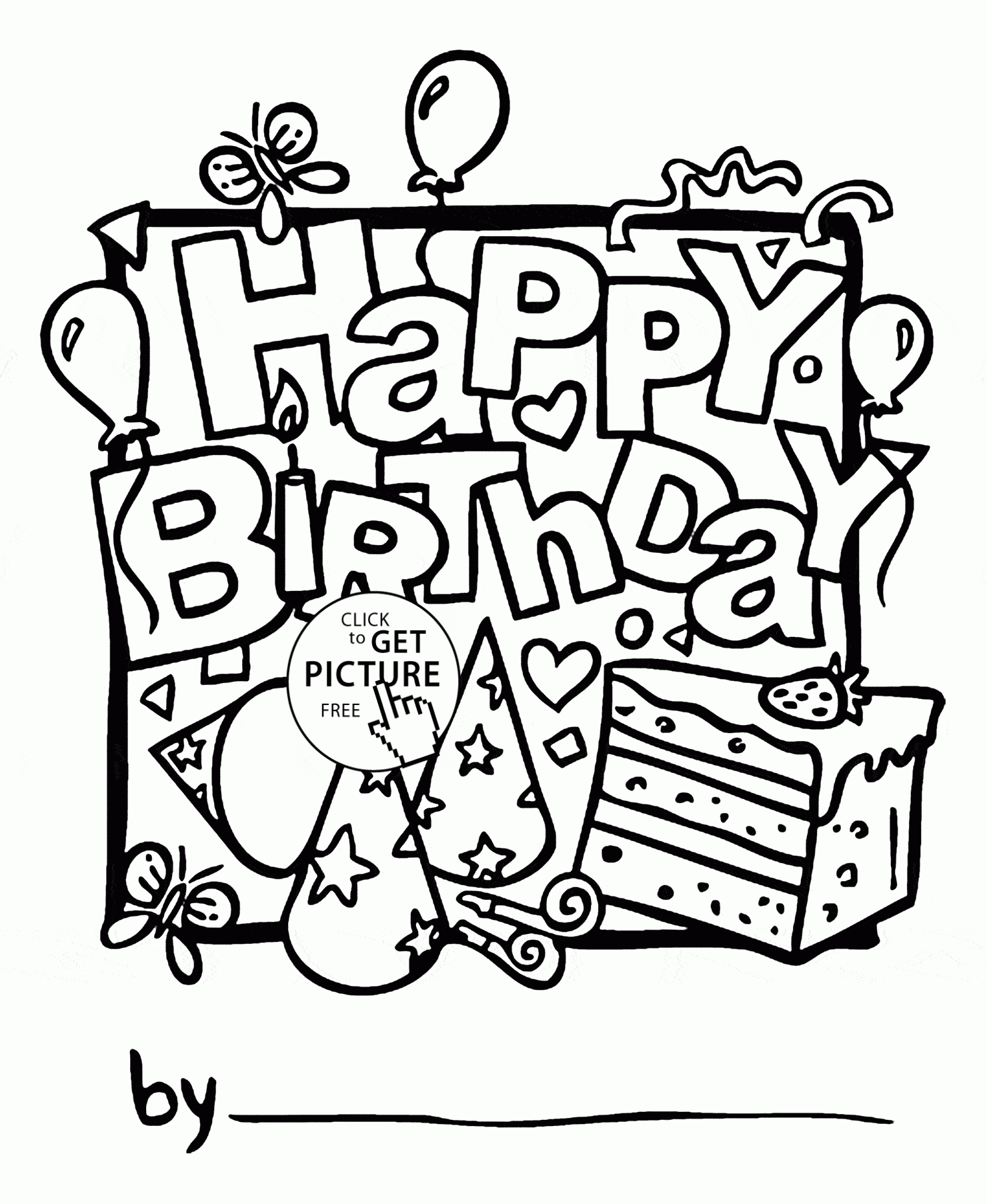 Birthday Card Printable To Color Printable Sight Words List