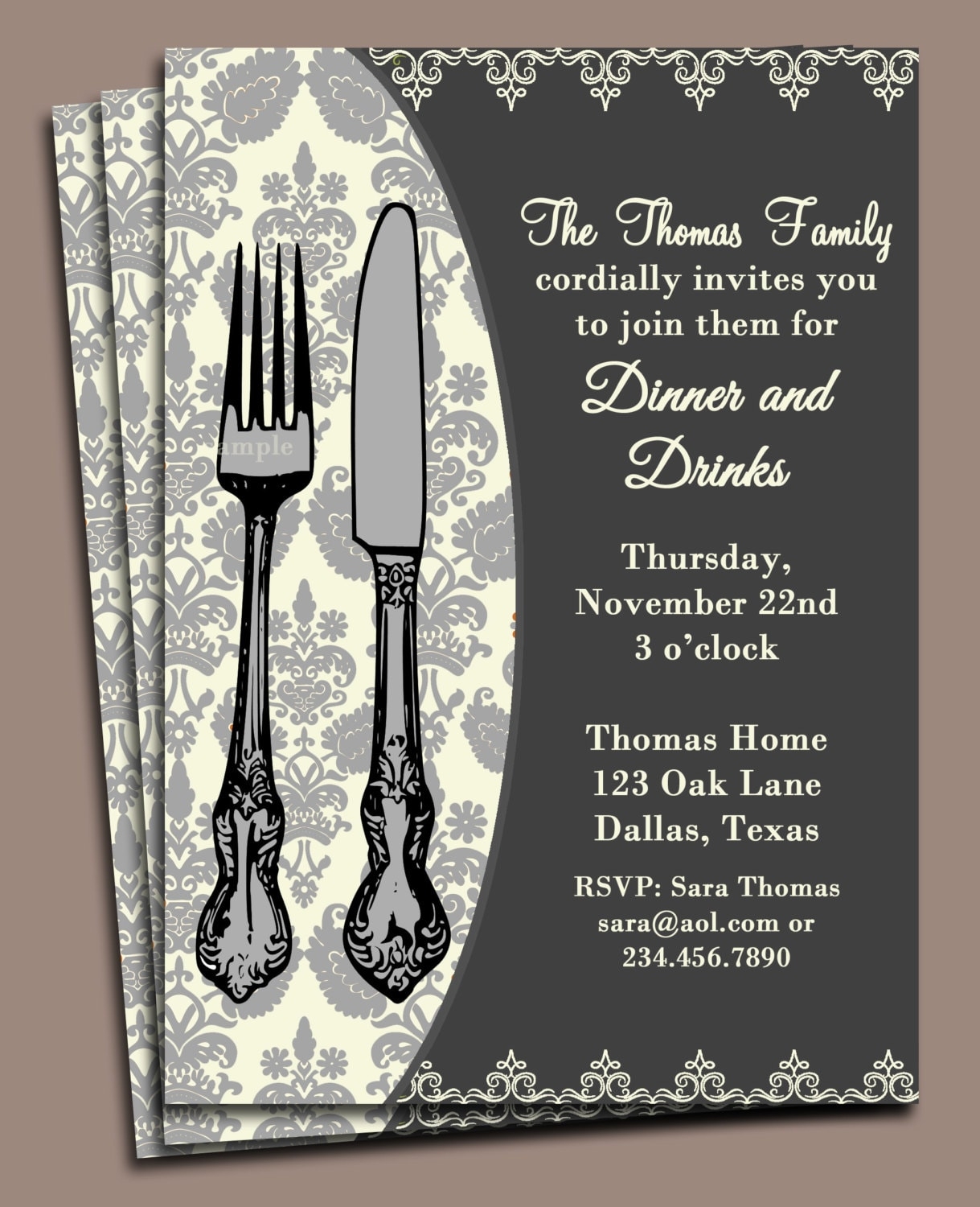 birthday dinner invitation template free