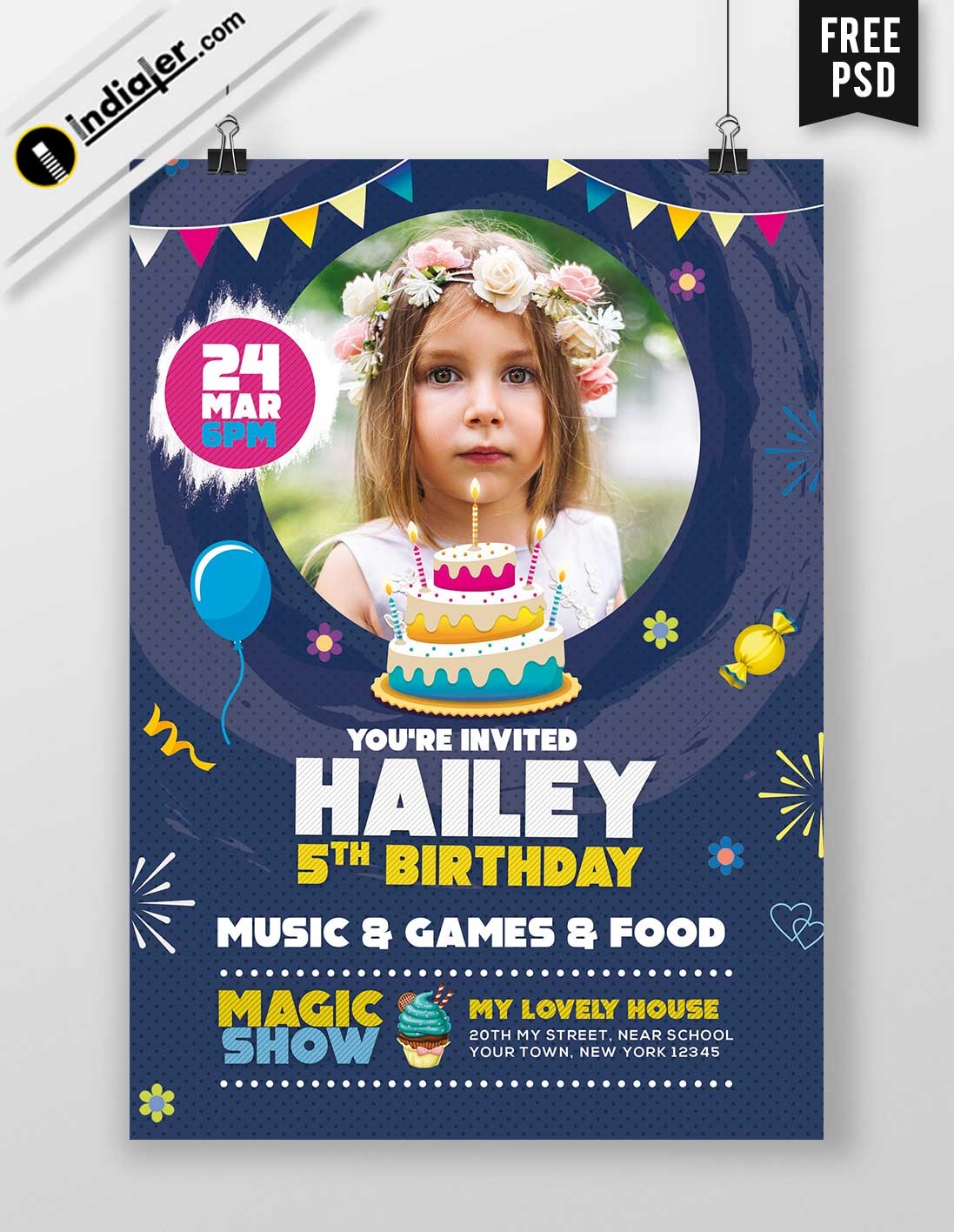 birthday invitation template psd