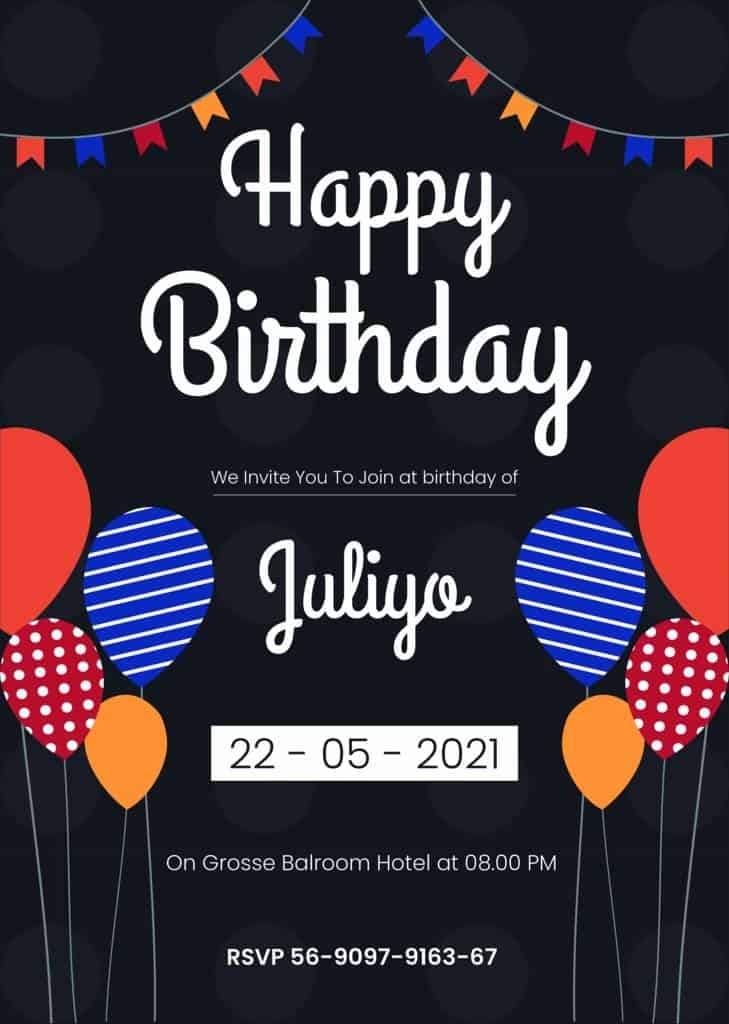 Birthday Invitation Card Psd Template Free Infoupdate