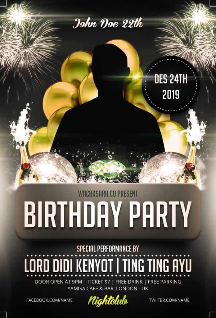 birthday invitation card for adults template