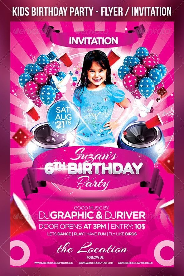 birthday invitation photoshop template