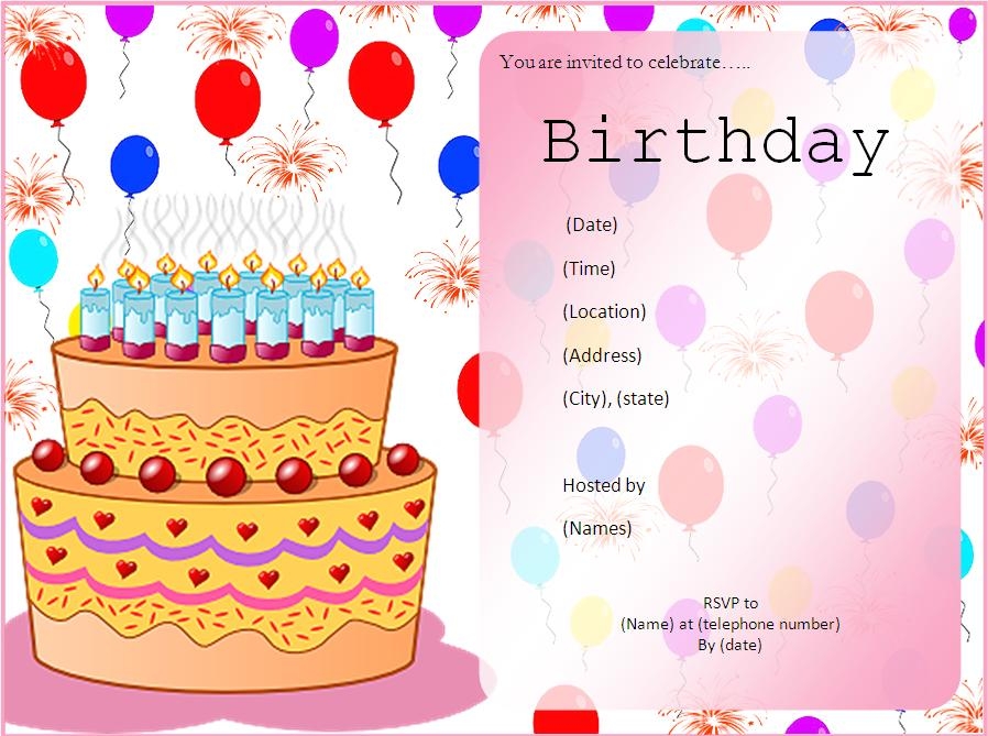 blank birthday invitation templates free