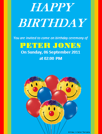 Birthday Invitation Templates Free Word Templates