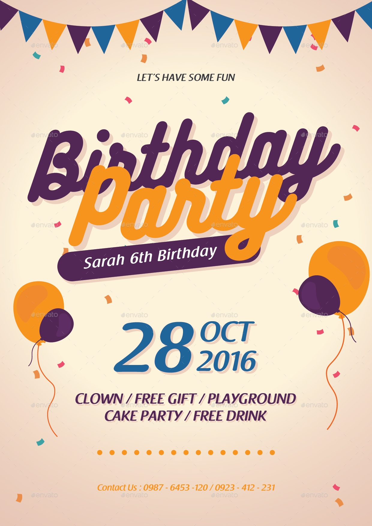 birthday invitation flyer template