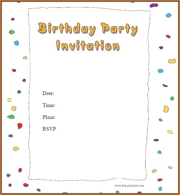 Birthday Party Invitation Templates Free Template 1 Resume Examples 