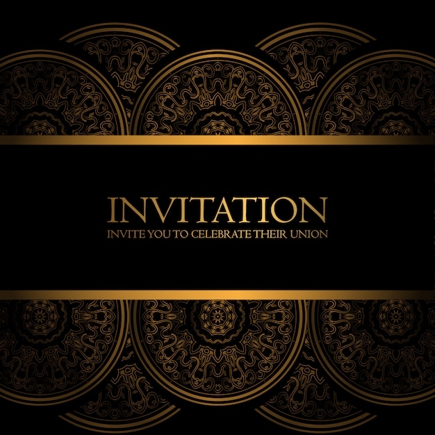 black and gold template invitation