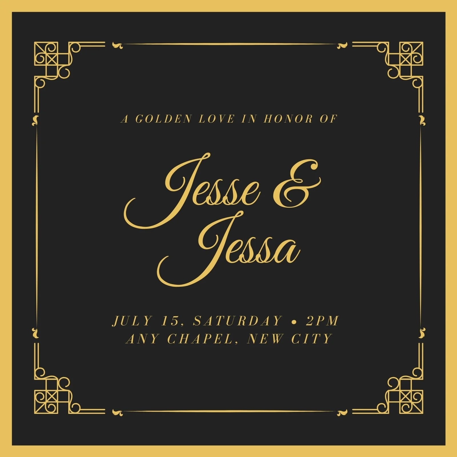 black and gold invitations templates free