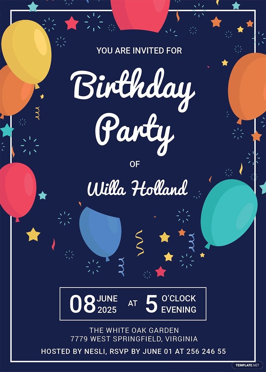 beach birthday party invitation template