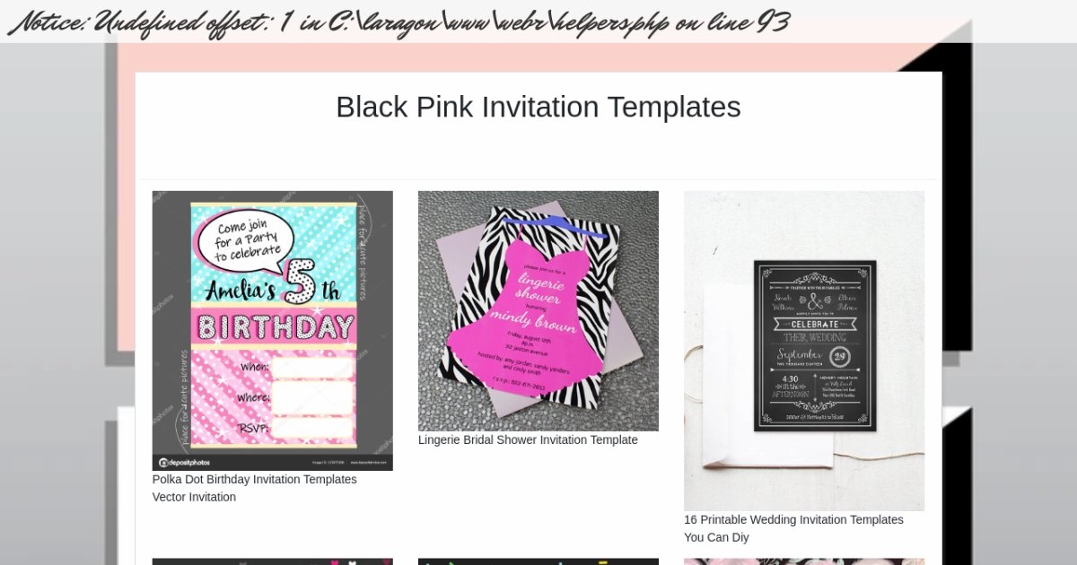 Black Pink Invitation Templates