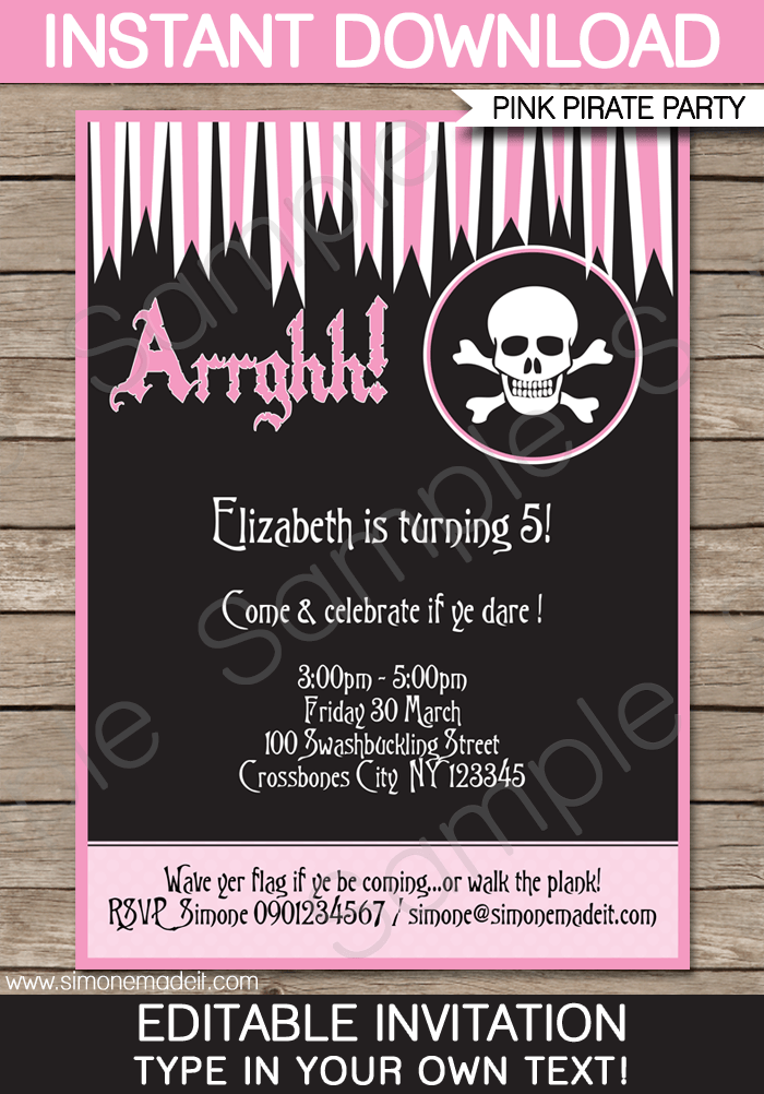 Black Pink Invitation Templates