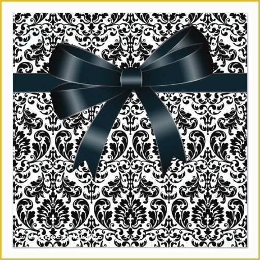 Black Tie Event Invitation Free Template Of Black Damask Bow Black Tie 