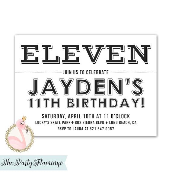 Blank 11Th Birthday Invitation Templates