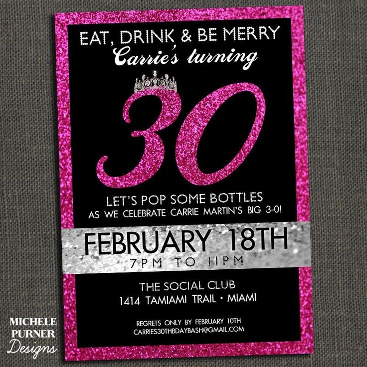 Blank 30Th Birthday Invitation Template