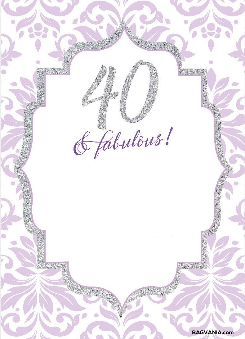 Blank 40Th Birthday Invitation Templates Content Calendar Template