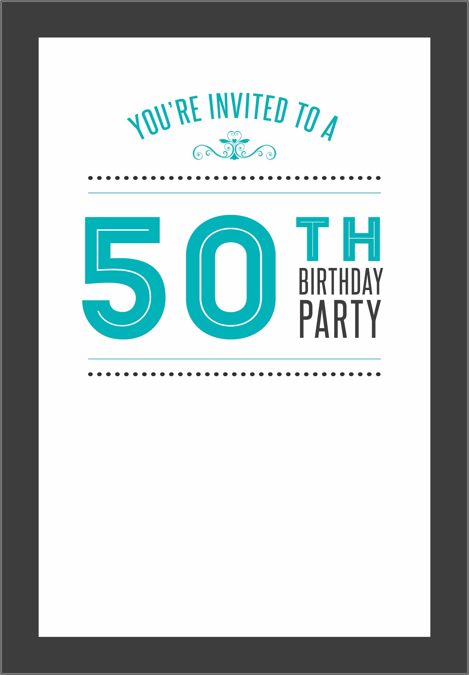 Blank 50th Birthday Invitation Template Template 2 Resume Examples 