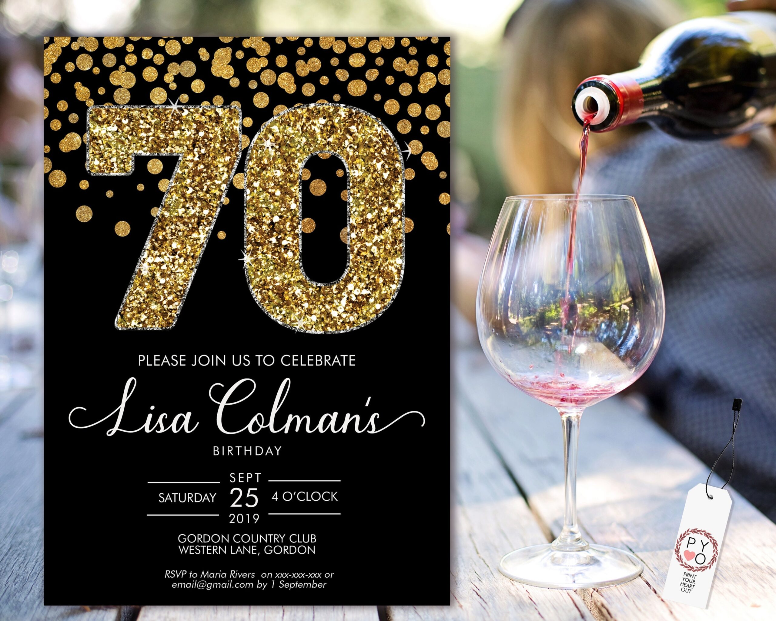 Blank 70Th Birthday Invitation Template