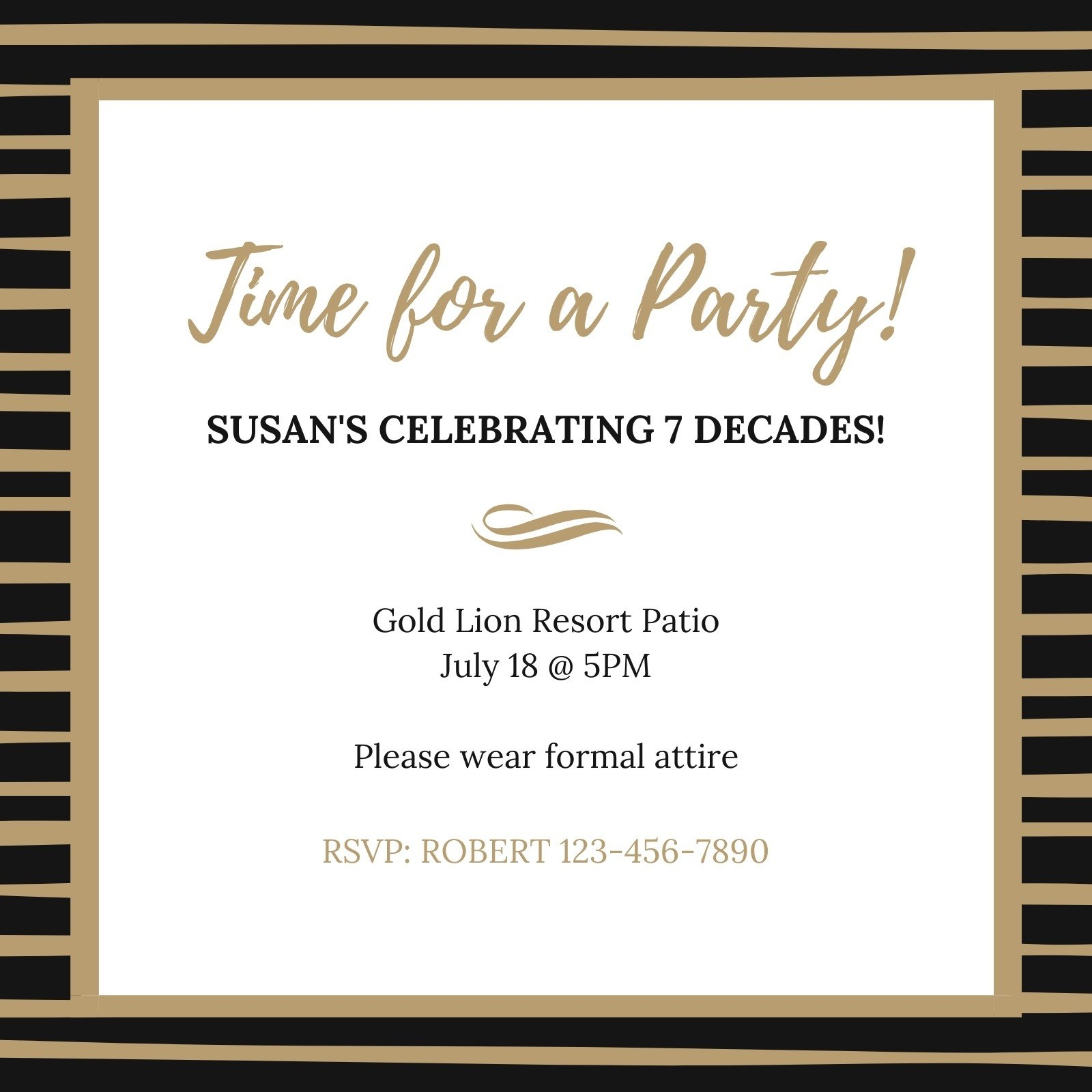 Blank 70Th Birthday Invitation Template