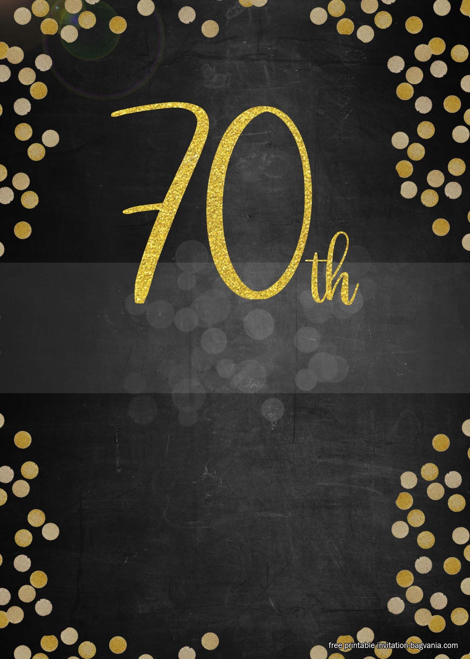 blank 70th birthday invitation template
