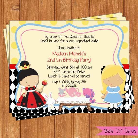 Blank Alice In Wonderland Invitation Template Cards Design Templates