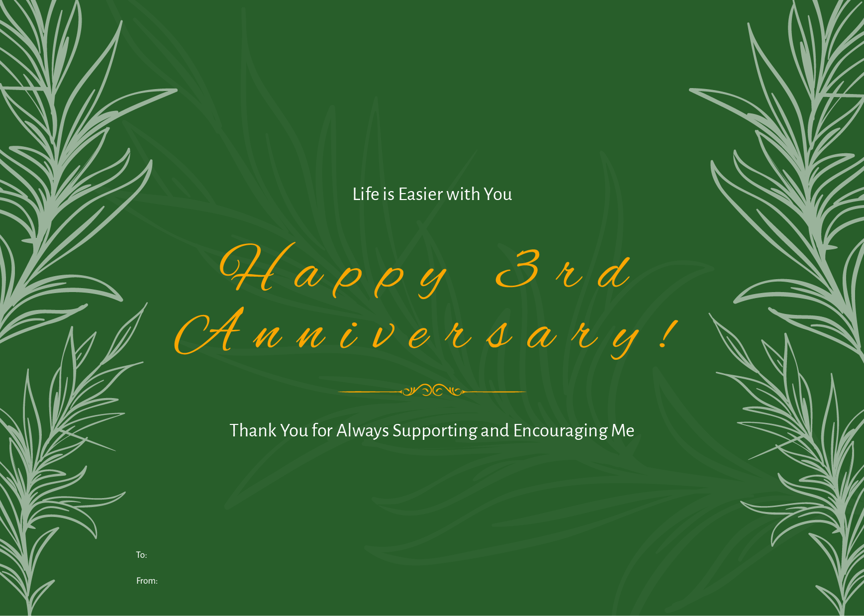 Blank Anniversary Card Template Printable Online