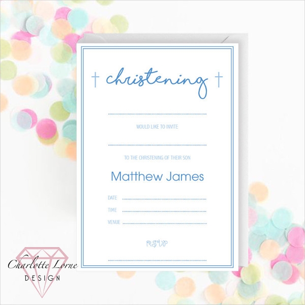 Blank Baptism Invitations Template