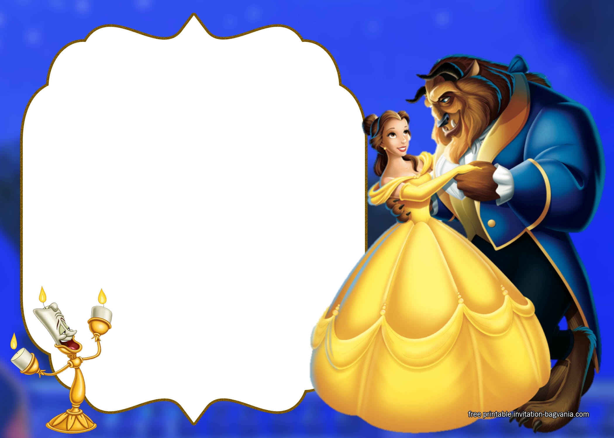 Blank Beauty And The Beast Invitation Template