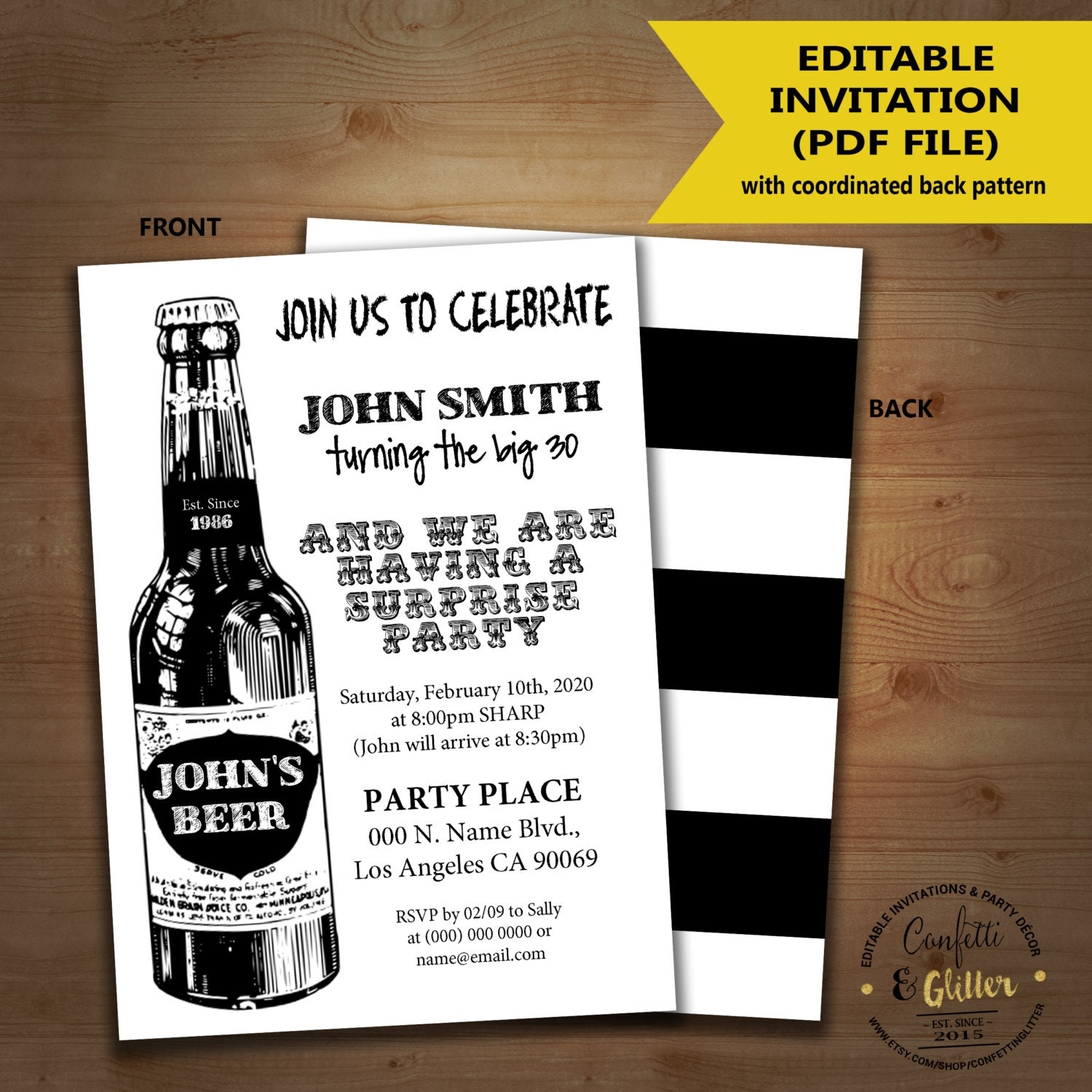 Blank Beer Invitation Template Free