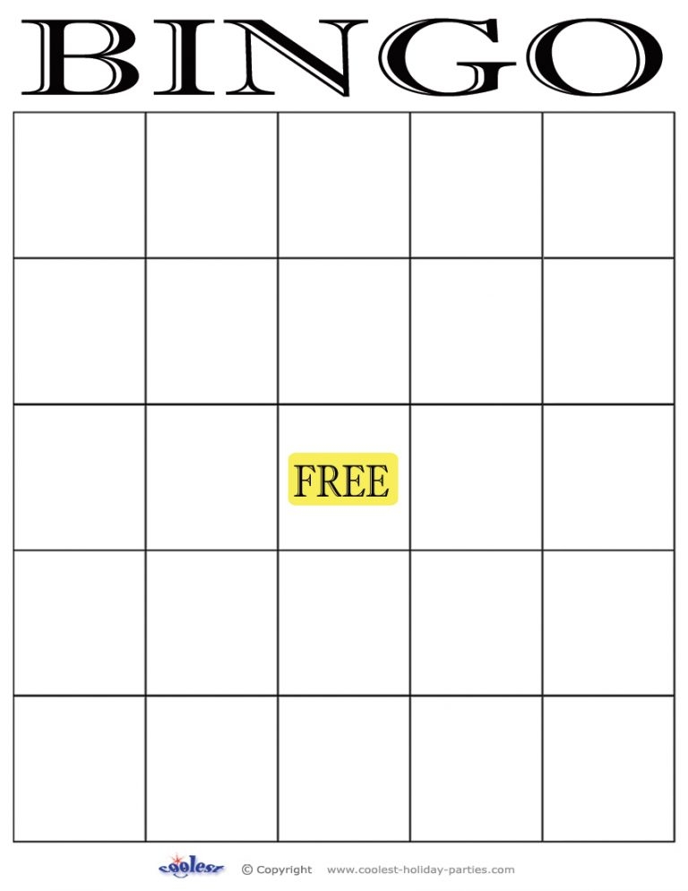 Blank Bingo 5X5 Coolest Free Printables Printable Bingo Cards