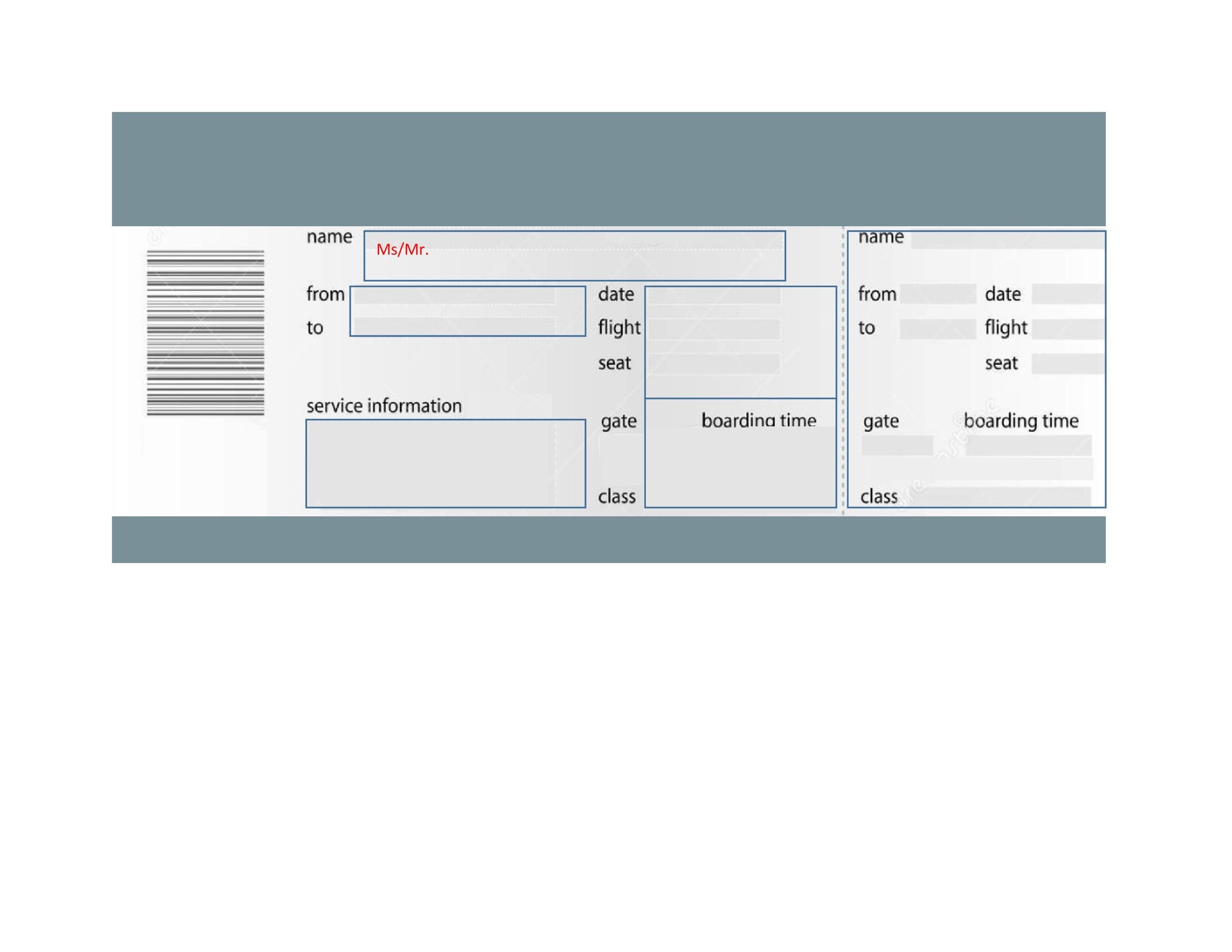 Blank Boarding Pass Template Free Printable Online
