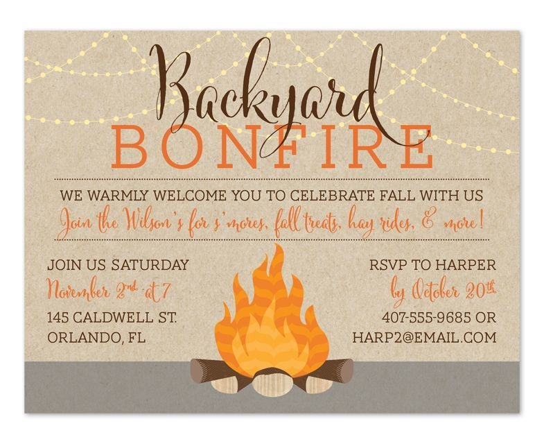 Blank Bonfire Invitation Template Free Printable Word Searches