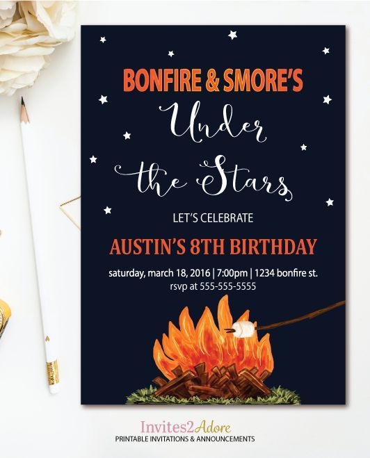 Blank Bonfire Invitation Template Free Printable Word Searches