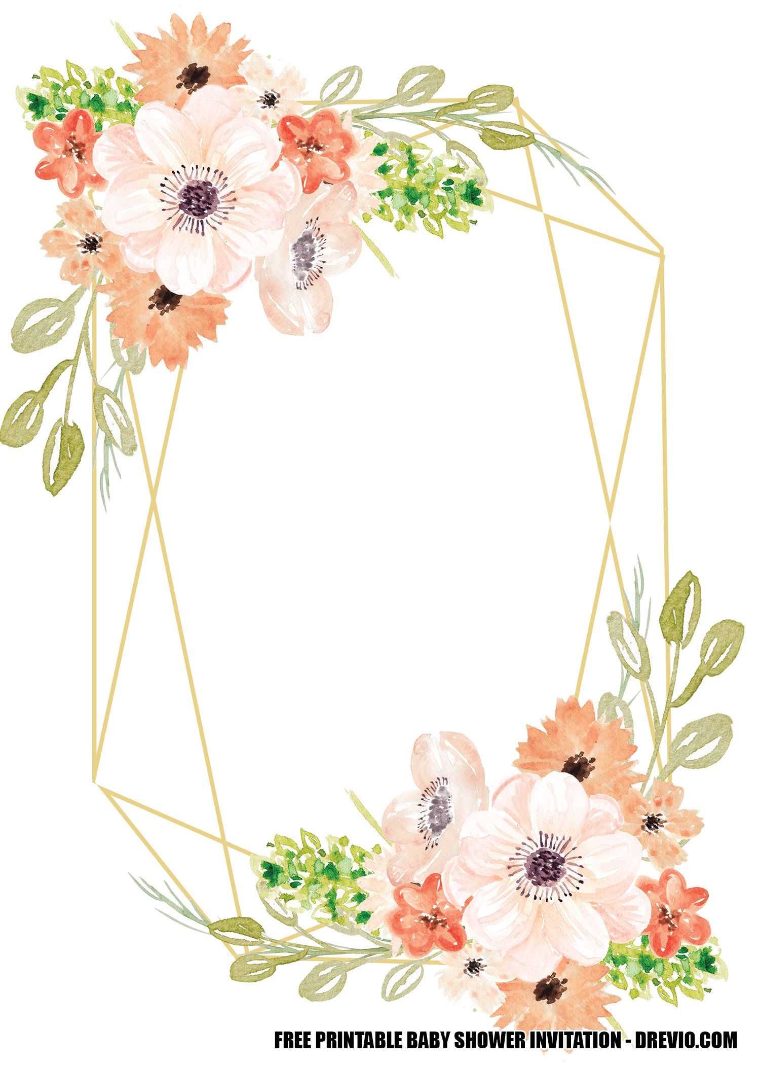 blank bridal shower invitation template