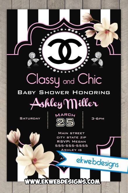 Blank Chanel Invitation Template Caspari Bubbly Invitations 8 Fill In 