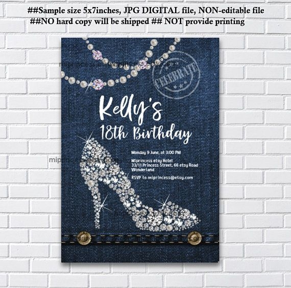 blank denim invitation template